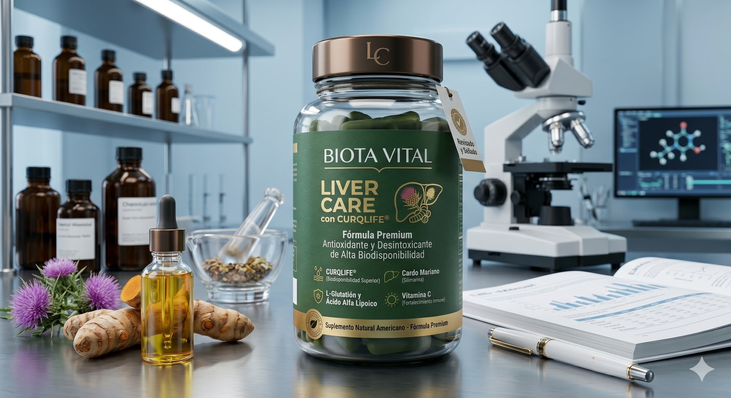 LIVER CARE con CURQLIFE 60 caps HIGADO